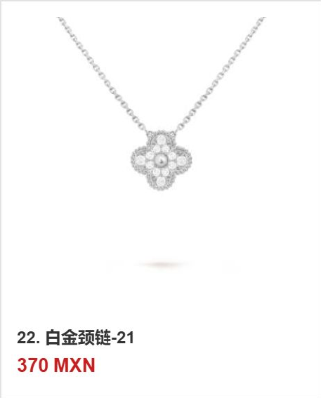 Collar trébol Oro Blanco / Platino #22