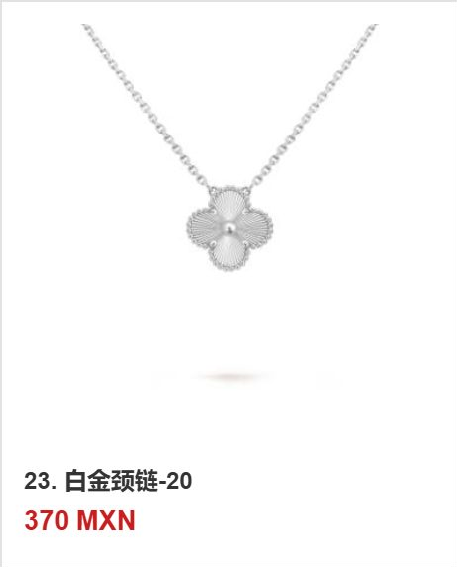 Collar trébol Oro Blanco / Platino #23