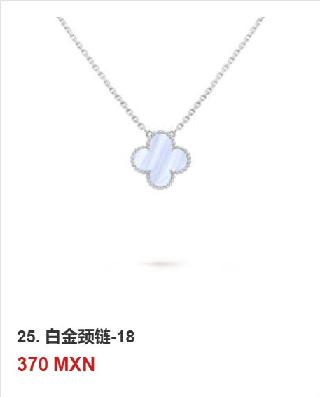 Collar trébol Oro Blanco / Platino #25