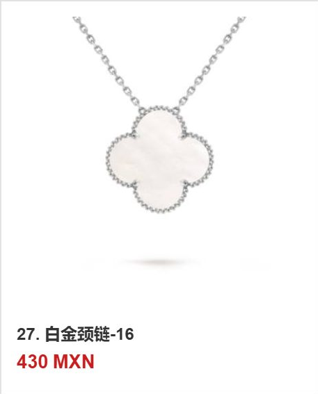 Collar trébol Oro Blanco / Platino #27
