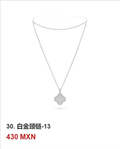 Collar trébol Oro Blanco / Platino #30