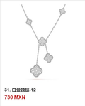 Collar trébol Oro Blanco / Platino #31
