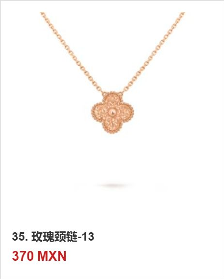 Collar trébol Oro Rosa #35