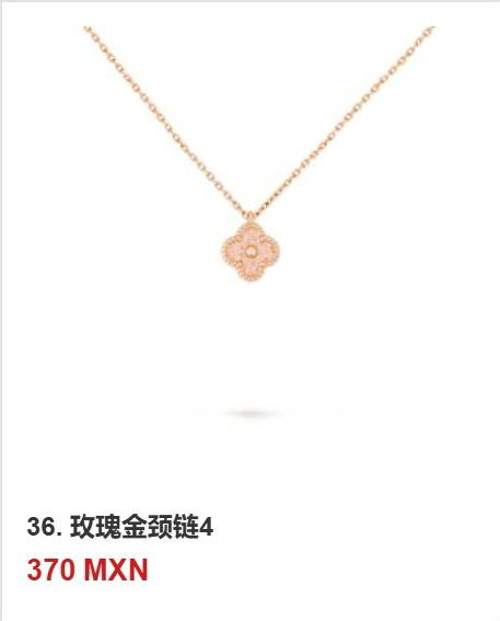 Collar trébol Oro Rosa #36