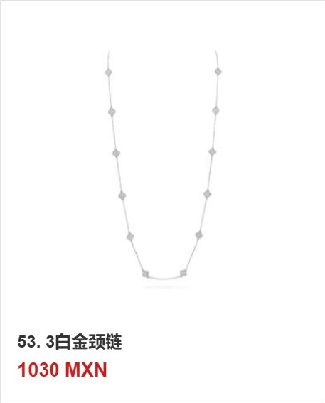 Collar trébol Oro Blanco / Platino #53