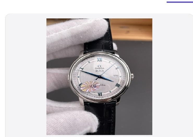 Reloj Omega De Ville Orbital, esfera gris, agujas azules (39.5mm)