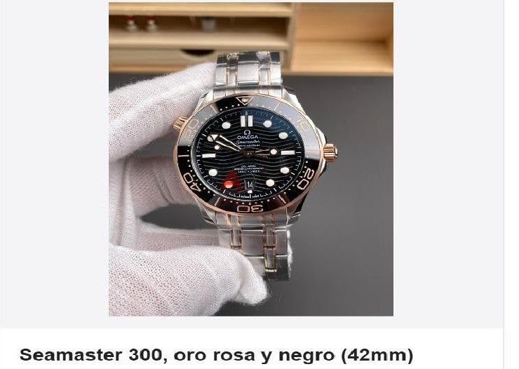 Reloj Omega Seamaster 300, oro rosa y negro (42mm)