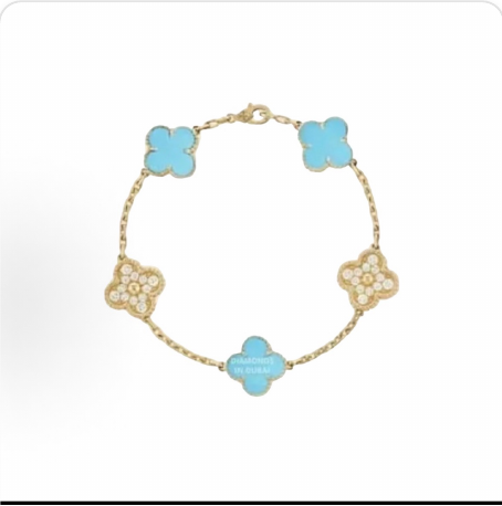 Pulsera trébol Oro Amarillo 15