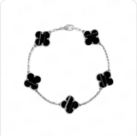 Pulsera trébol Oro Blanco (línea)