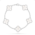 Pulsera trébol Oro Blanco / Platino 10