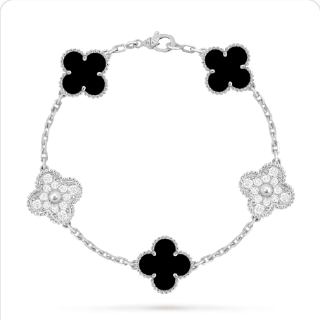 Pulsera trébol Oro Blanco / Platino 11