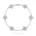 Pulsera trébol Oro Blanco / Platino 12