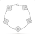 Pulsera trébol Oro Blanco / Platino 13