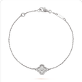 Pulsera trébol Oro Blanco / Platino 14