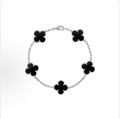 Pulsera trébol Oro Blanco / Platino 15