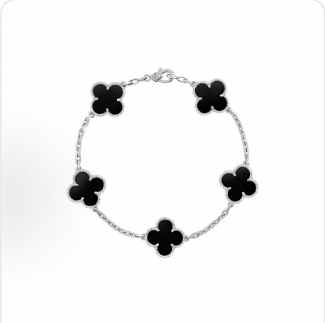 Pulsera trébol Oro Blanco / Platino 15
