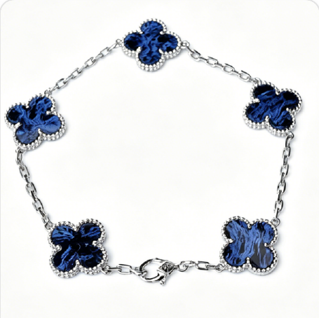 Pulsera trébol Oro Blanco / Platino 2