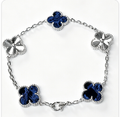 Pulsera trébol Oro Blanco / Platino 5