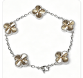 Pulsera trébol Oro Blanco / Platino 6