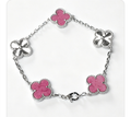 Pulsera trébol Oro Blanco / Platino 7