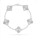 Pulsera trébol Oro Blanco / Platino 8