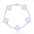 Pulsera trébol Oro Blanco / Platino 9