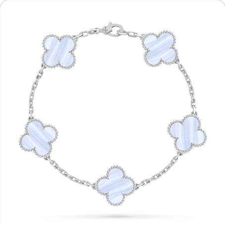 Pulsera trébol Oro Blanco / Platino 9