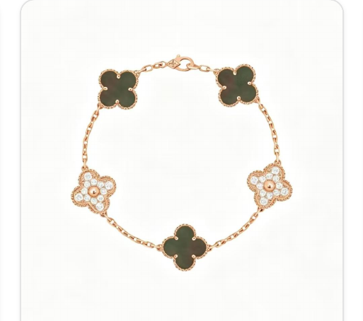 Pulsera trébol Oro Rosa 10