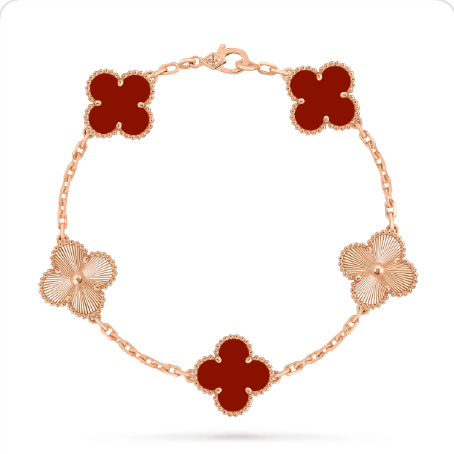 Pulsera trébol Oro Rosa 2