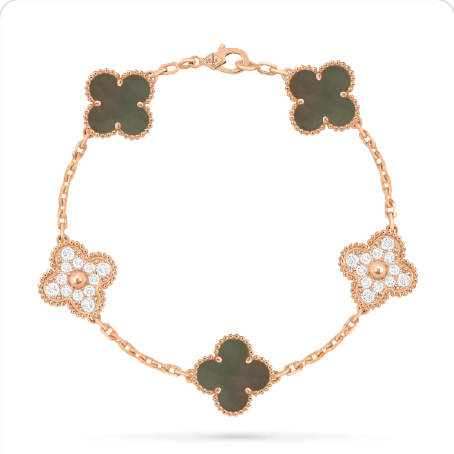 Pulsera trébol Oro Rosa 3