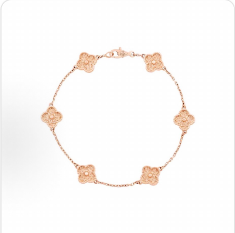 Pulsera trébol Oro Rosa 7