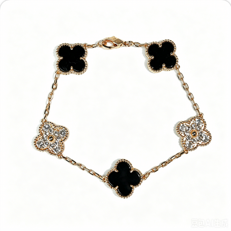 Pulsera trébol Oro Rosa 9